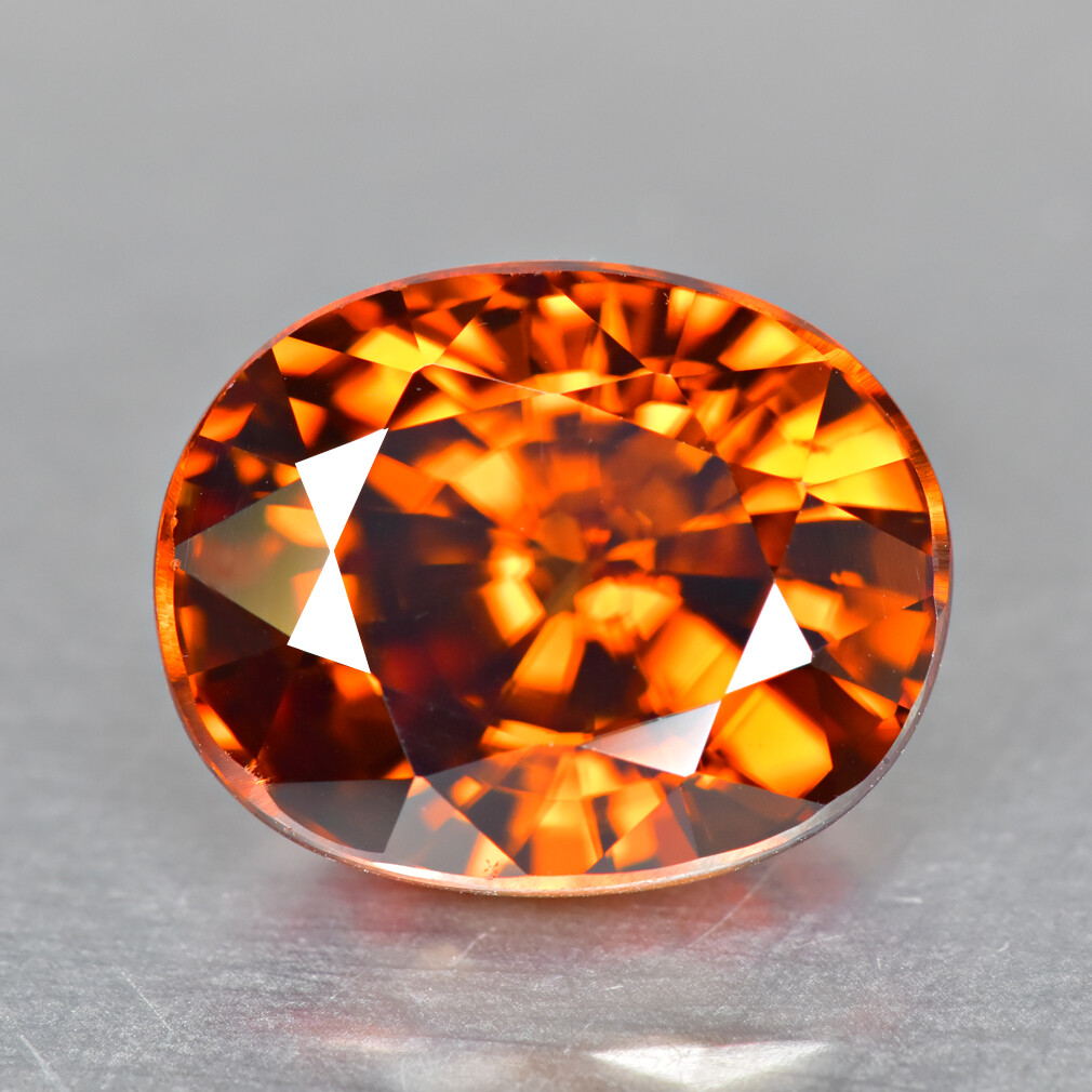 14.04Ct Oval Shape _ Sensational Transparent Natural Reddish Orange Zircon
