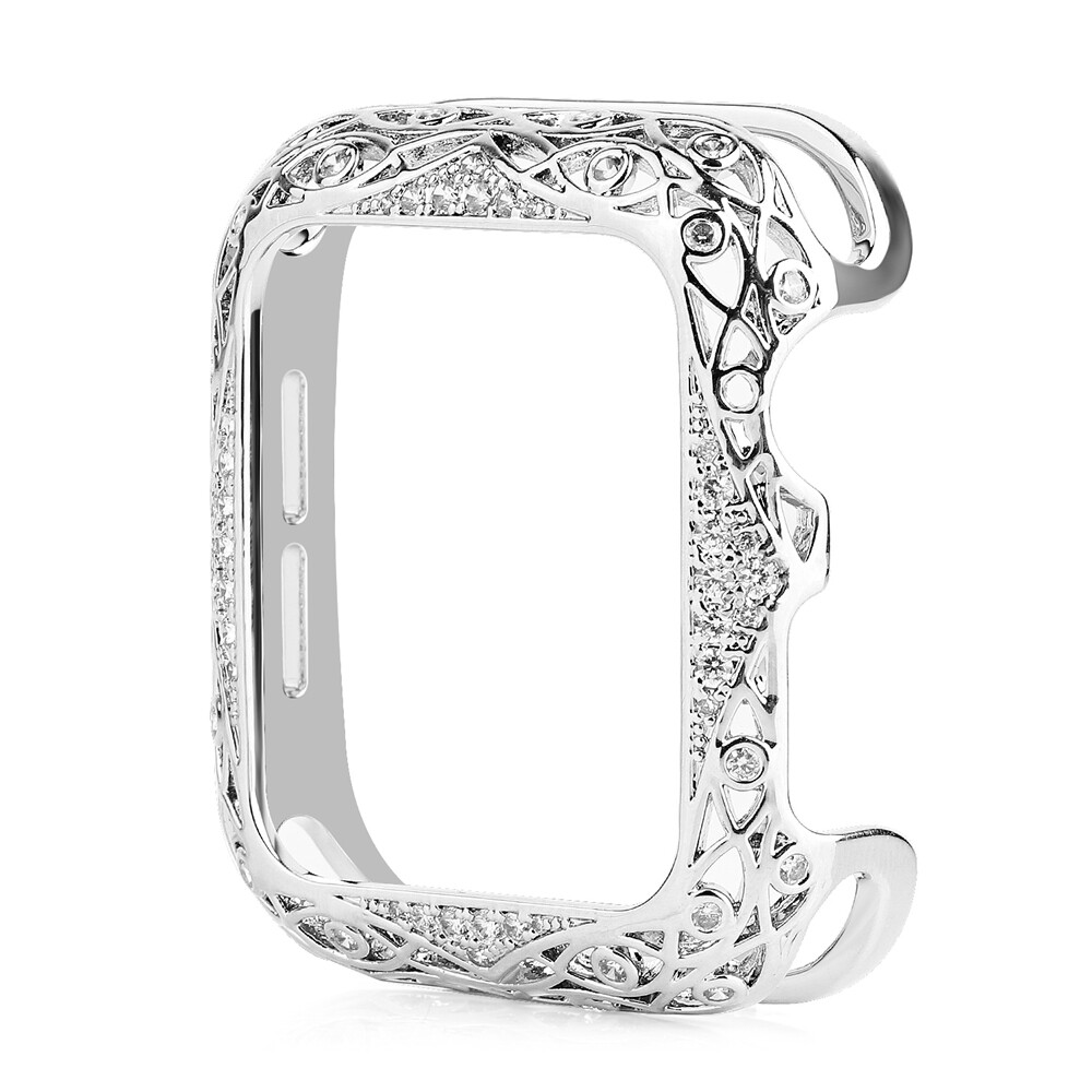 Crystal Metal Frame Case Cover for Apple Watch 9 8 7 6 5 4 3 SE 40/41/42/44/45mm