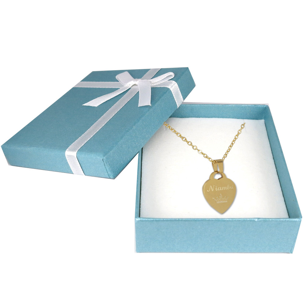 Personalized Gift Monogram Heart Name Pendant Silver Tone Necklace for her