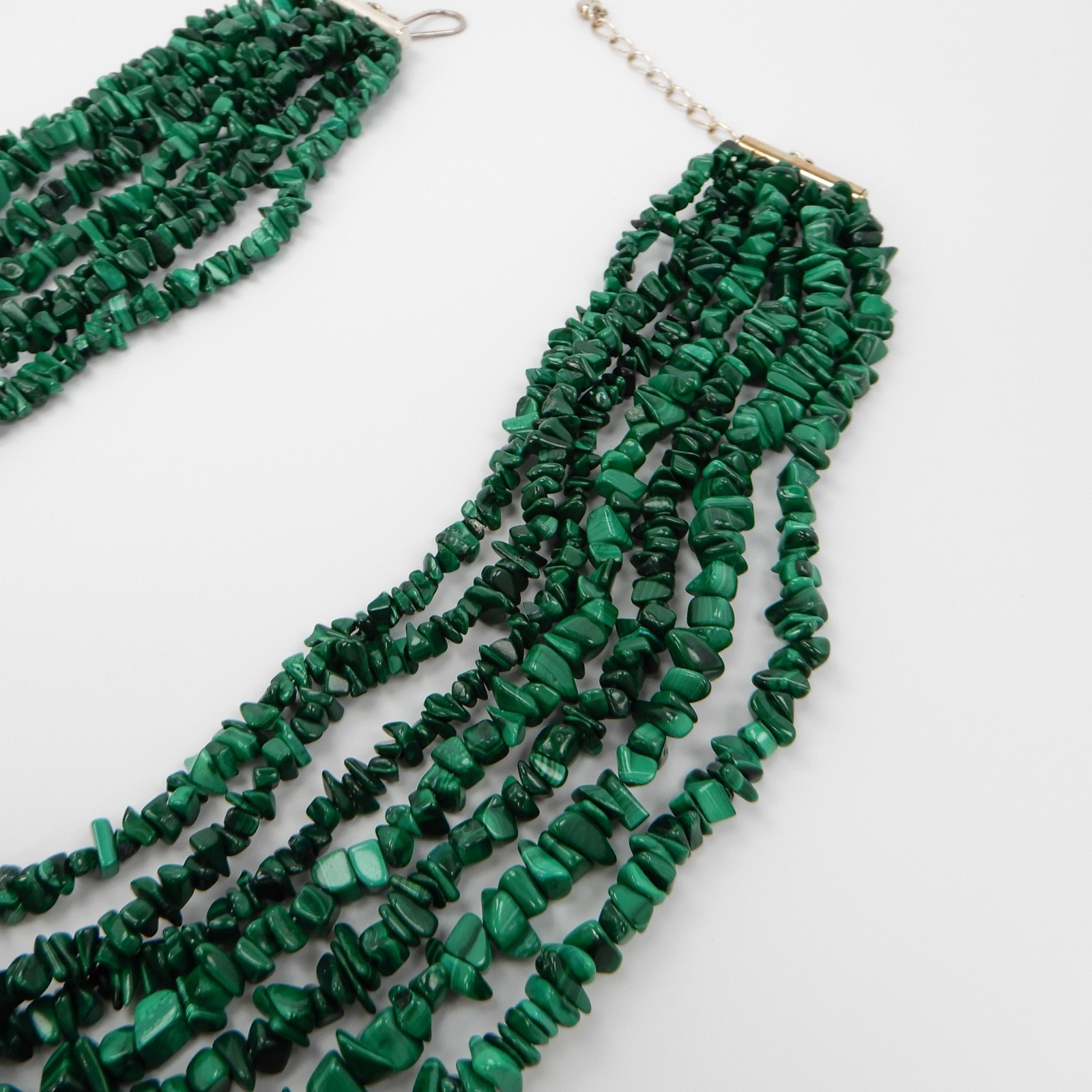 Mine Finds By Jay King 7 Strand Genuine Malachite Waterfall Necklace 18-21”