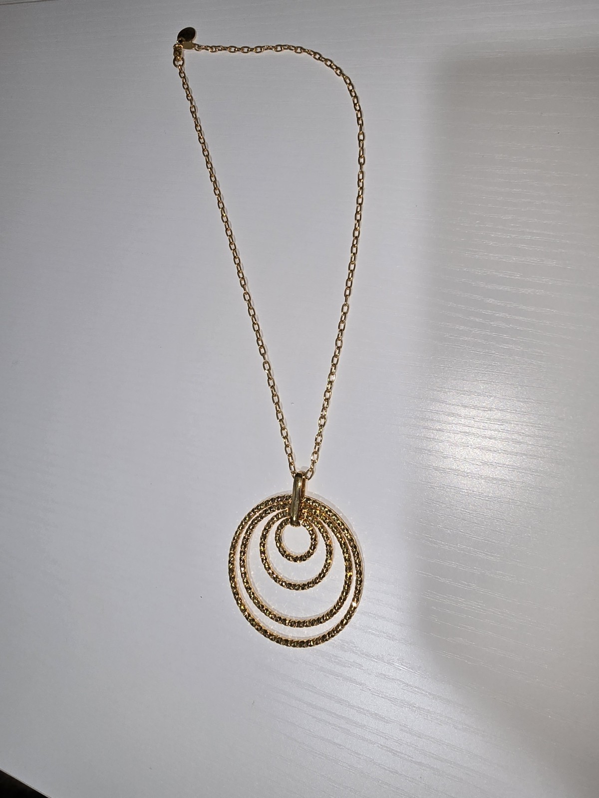 Italy Stella Italiana 14K GP Bronze Circle of Love Large Pendant Necklace 24g