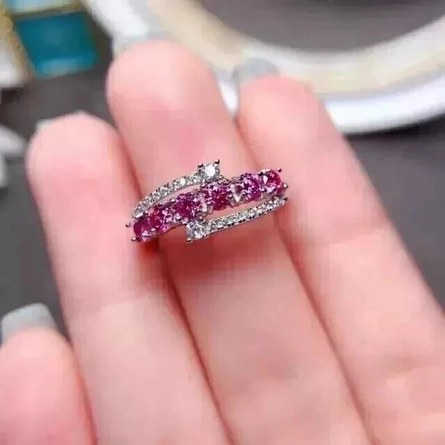 2Ct Round Lab Created Pink Sapphire Womens Engagement Ring 14K White Gold Plated