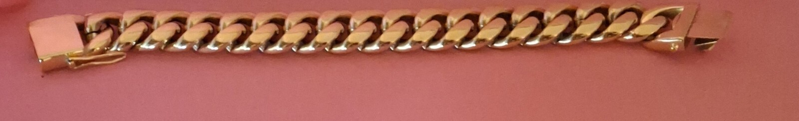 Mens 18mm Stainless Steel Gold Color Cuban Link Bracelet 18mm Wide.