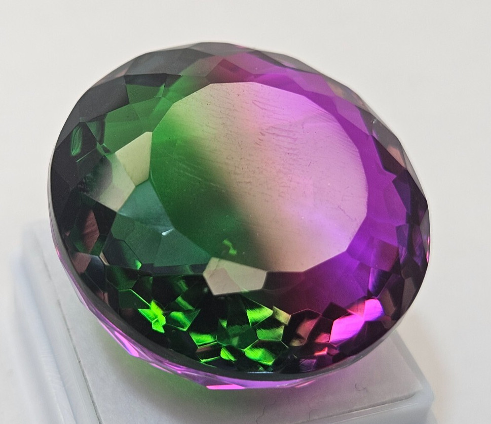 Round Cut Tourmaline Natural 90+ Ct Bi-Colour EGL Certified Gemstone KH1129