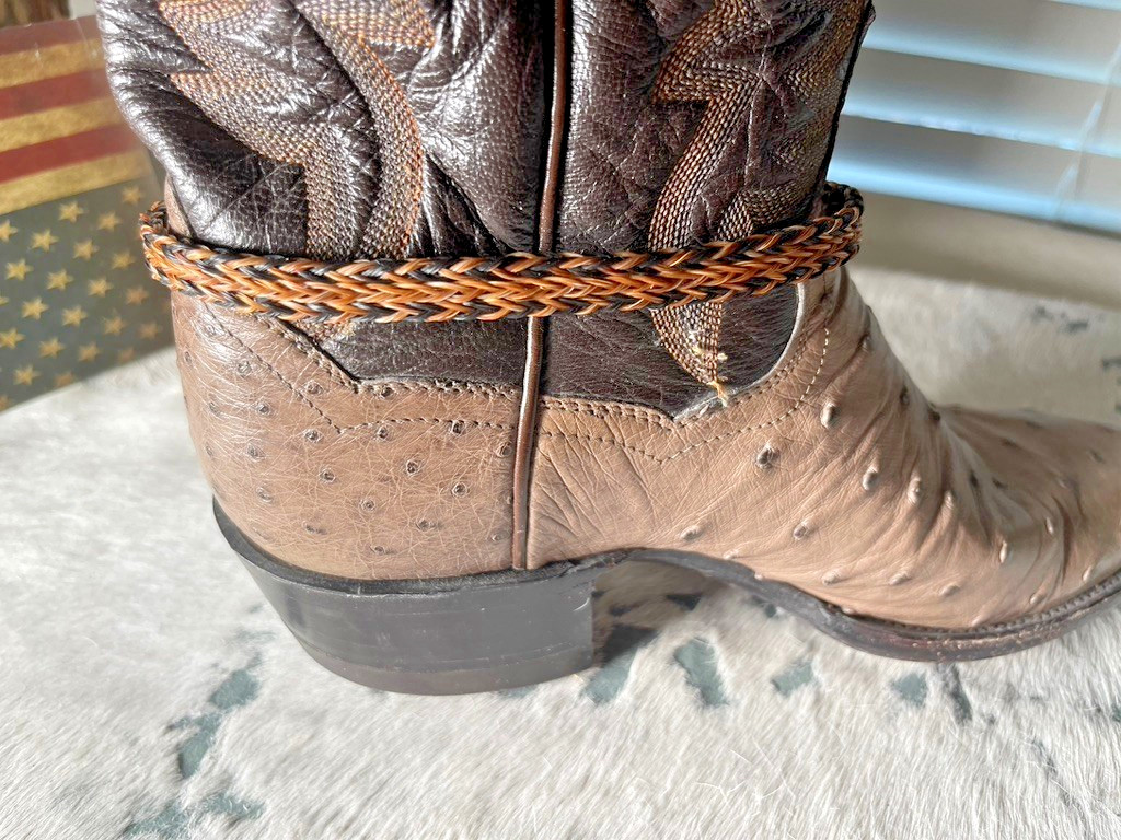 Western Boot Jewelry 15.5 x 3/8 in Horsehair Cowboy Adjustable Black Brown