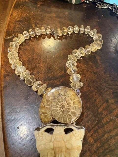 Ammonite Carved Necklace