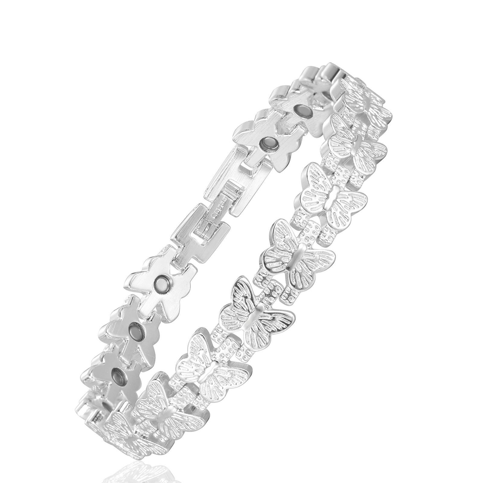 Women’s Copper Magnetic Bracelet Clover Crystal Adjustable Pain Relief Arthritis
