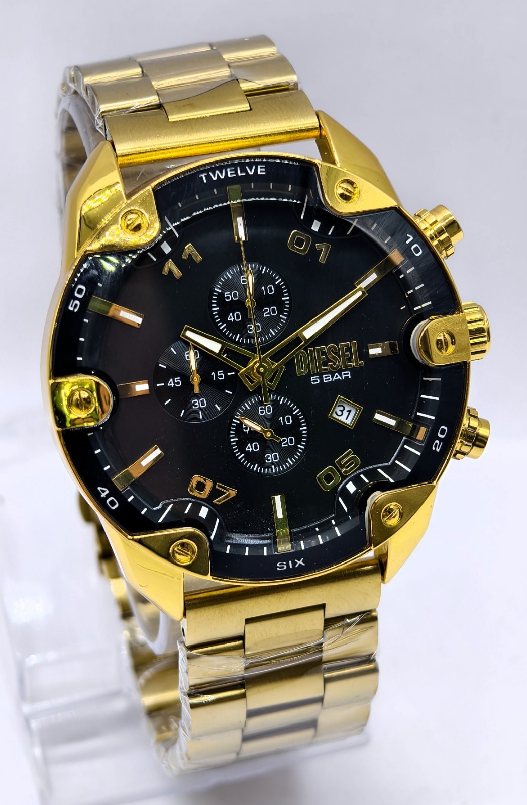 Awesome Diesel Spiker ”ONLY THE BRAVE” Chronograph Quartz Men’s Wrist Watch