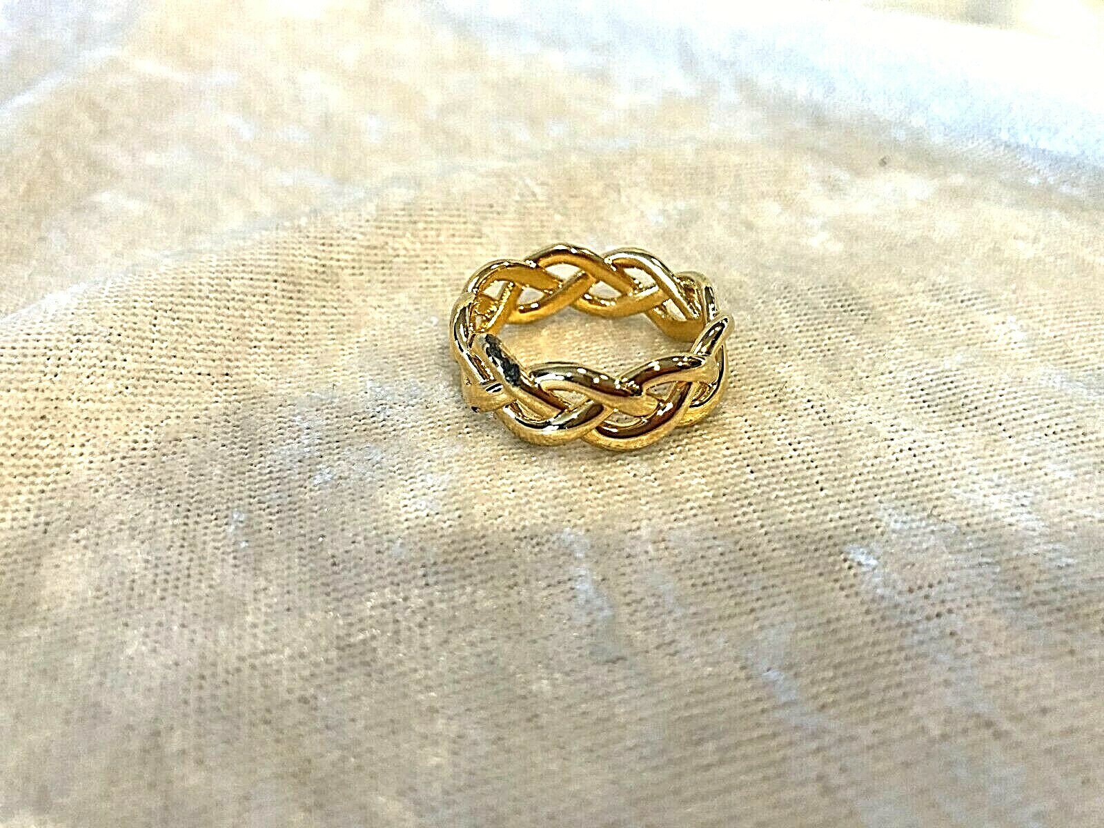 ORO NUOVO POLISHED 14K GOLD OVER RESIN BRAIDED BAND SIZES 7,8,10,11 (M4627-1262)