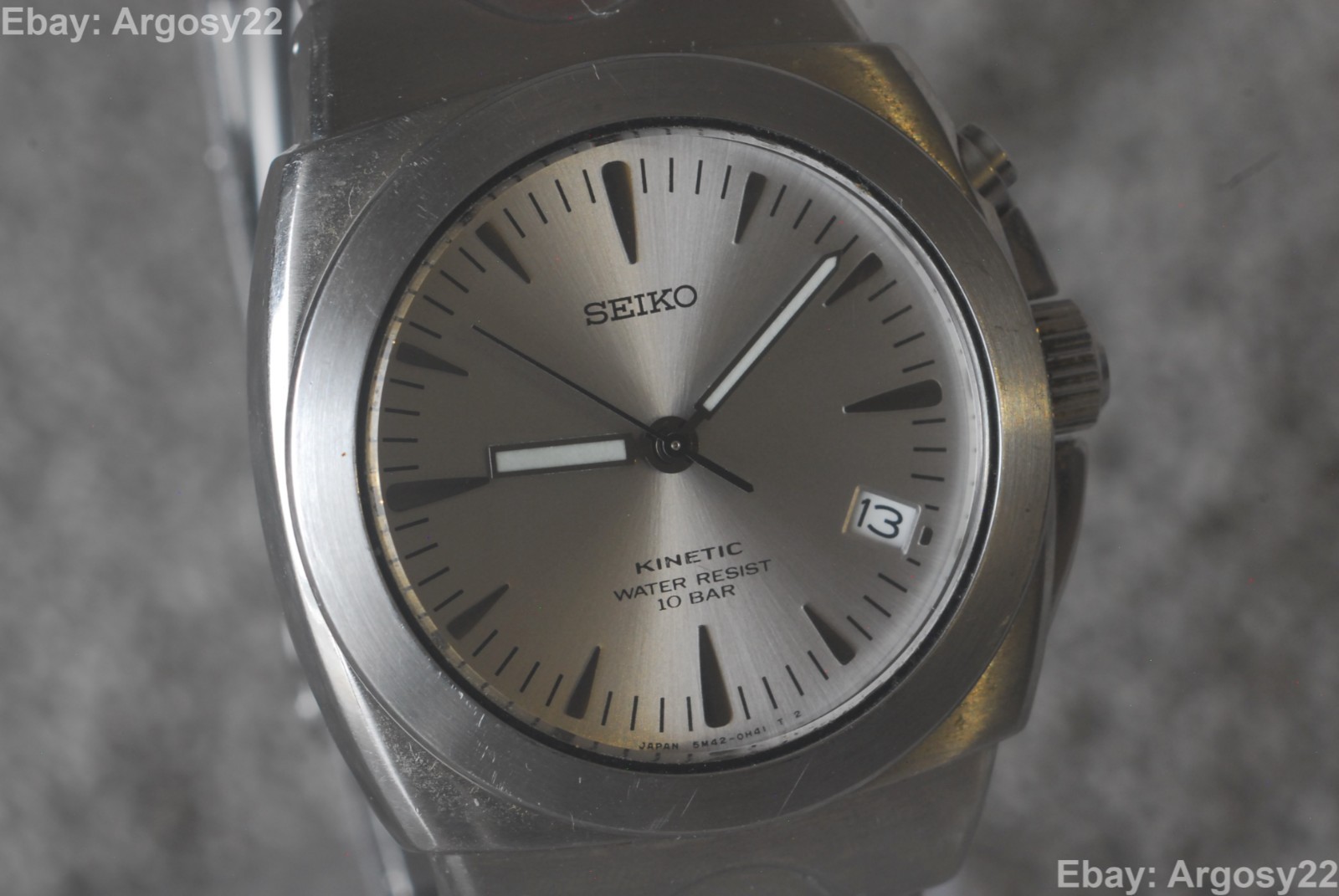Seiko Kinetic SUS, 5M42 0E50, SCFW005, Silver dial, Restored