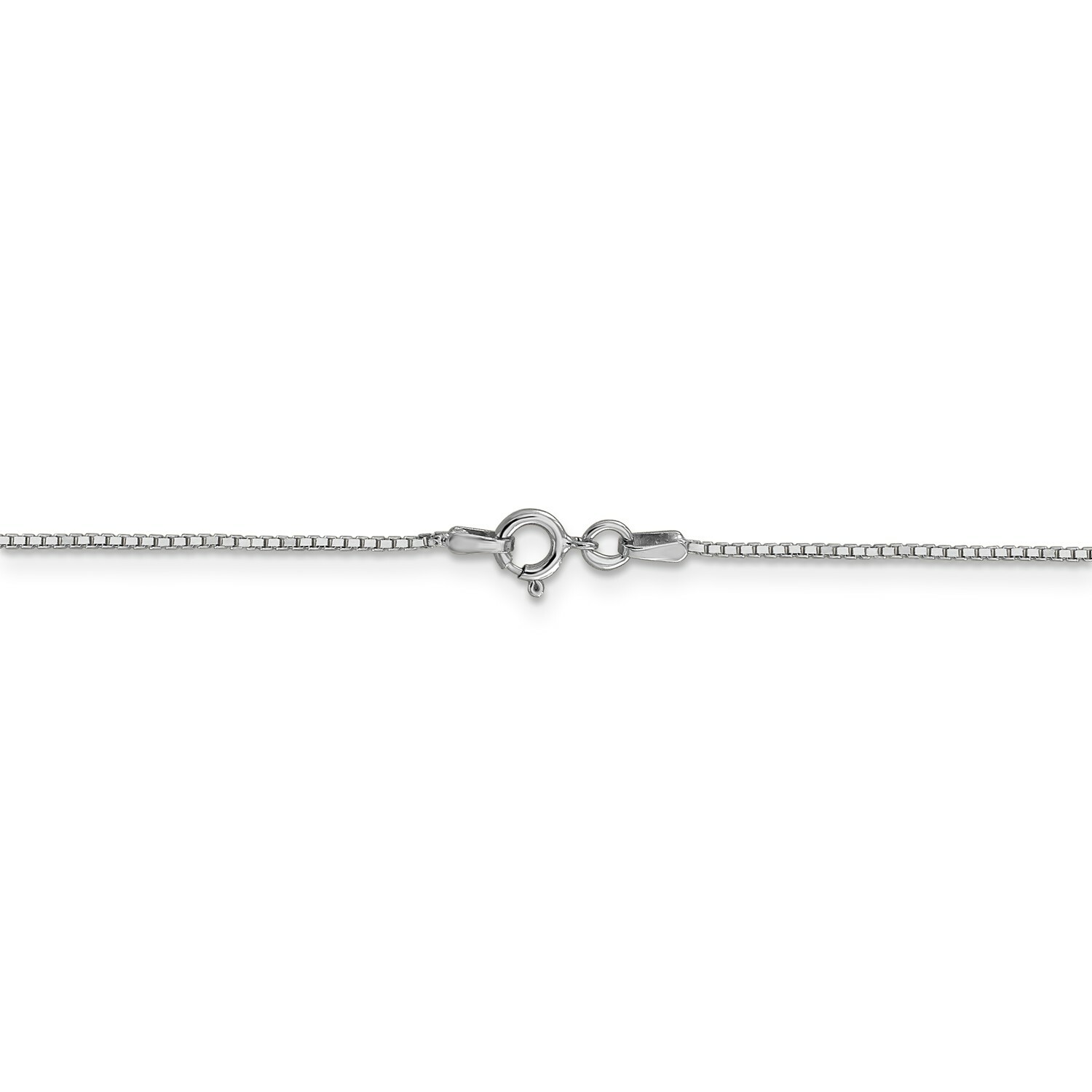 14k White Gold 0.90mm Solid Plain Box Link Chain w/ Spring Ring Clasp 14″ – 30″