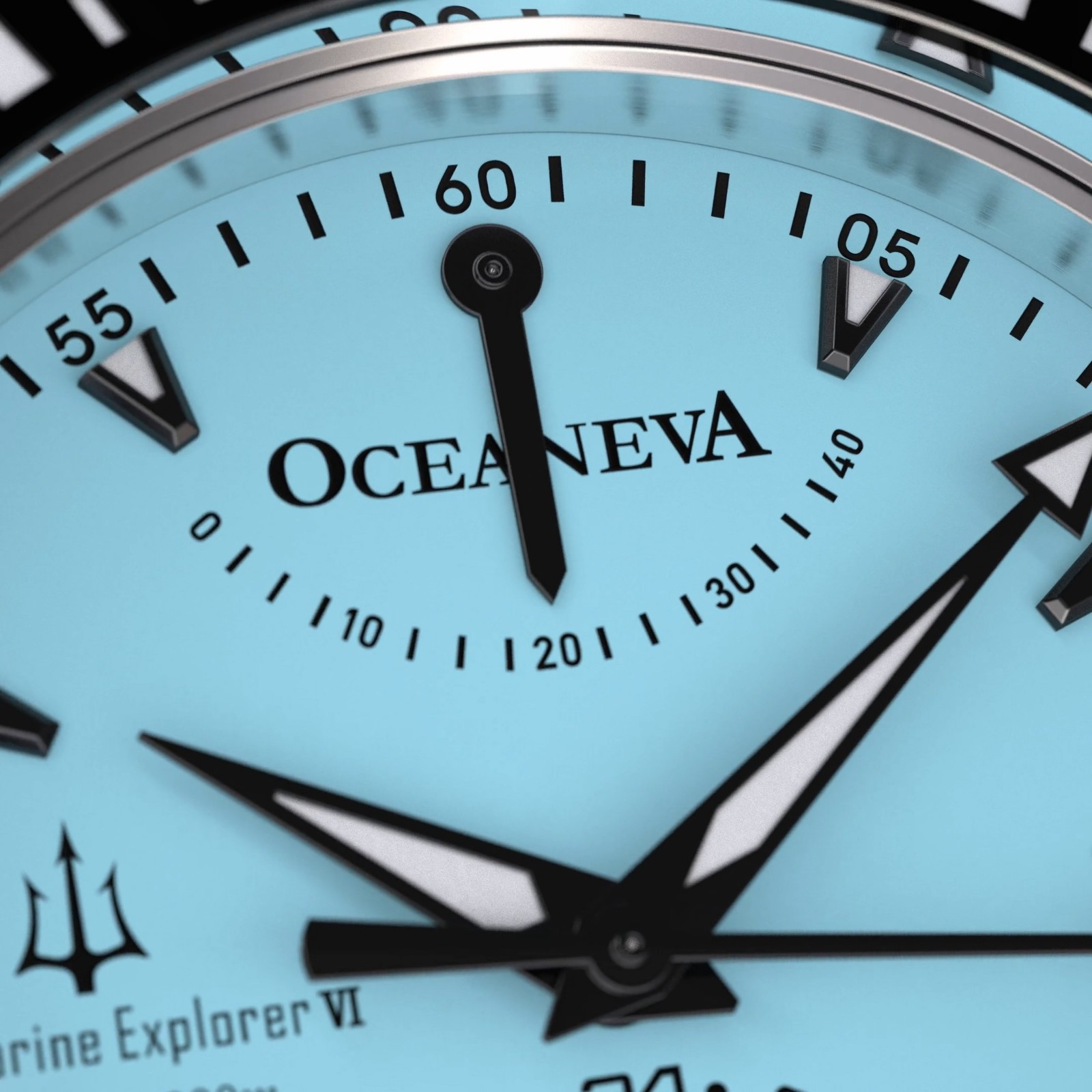 Oceaneva Power Reserve 6000m Grade 5 Titanium Automatic Light Blue