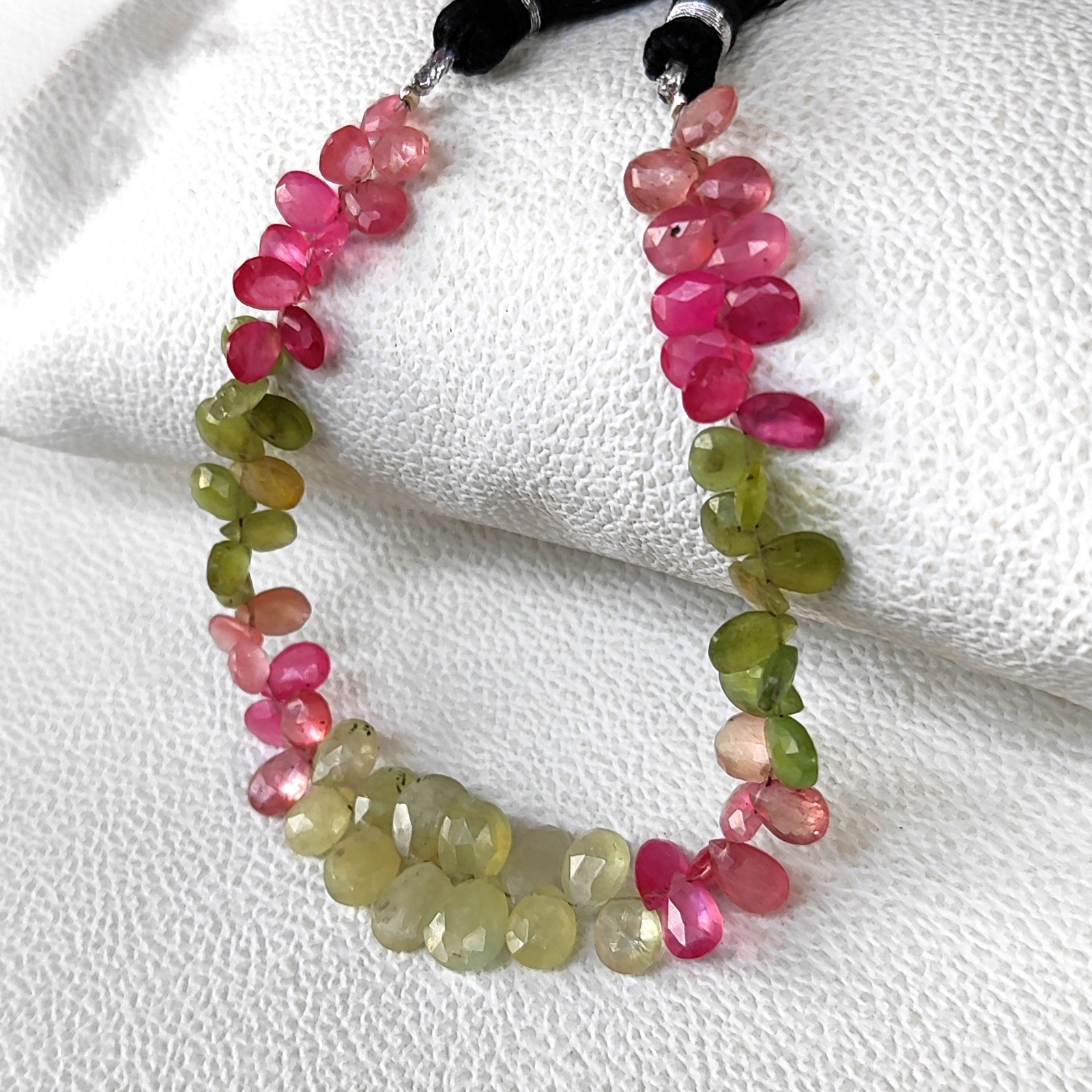 Natural Multicolor Sapphire Pear Faceted Beads 7″ Strand 7×5-10x7mm Sri Lanka