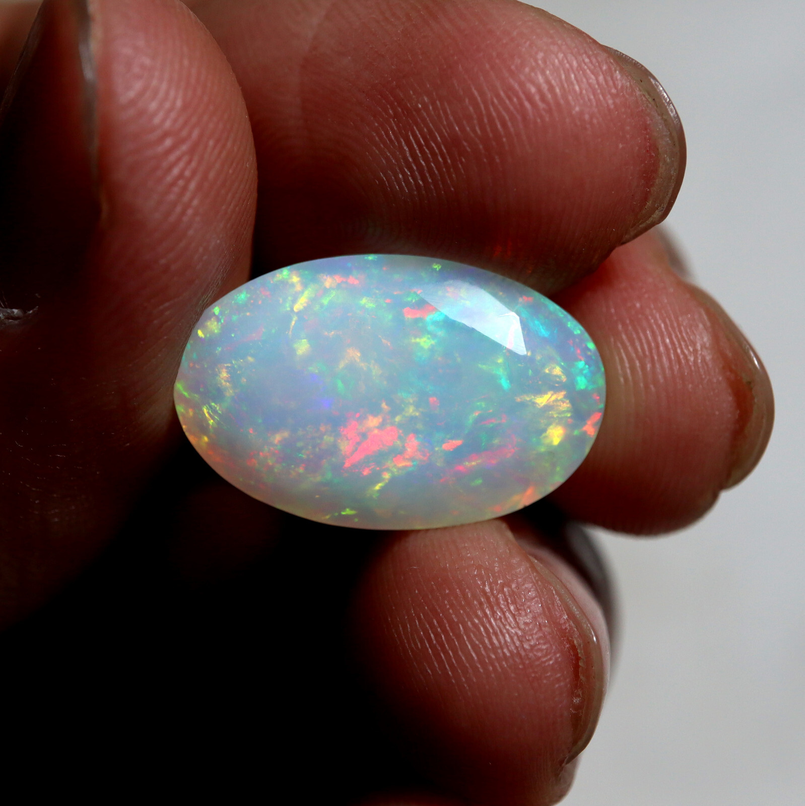 11.3 Cts 21×13.4×10.8 MM Natural Top Grade Multi Fire Ethiopian Opal Oval Cut