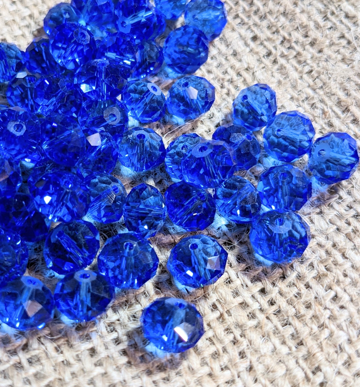 Crystal Beads 8mm Beads for Jewelry Making Bulk 180 pcs Navy Blue Roundelle