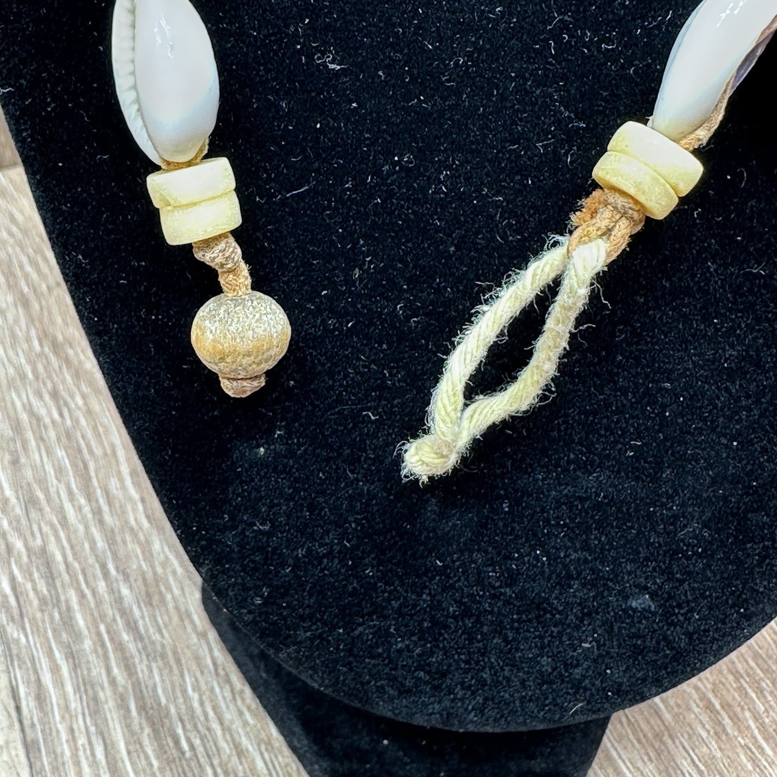 Vintage Cowrie Shell Necklace Boho Beach Jewelry With Brown Beads