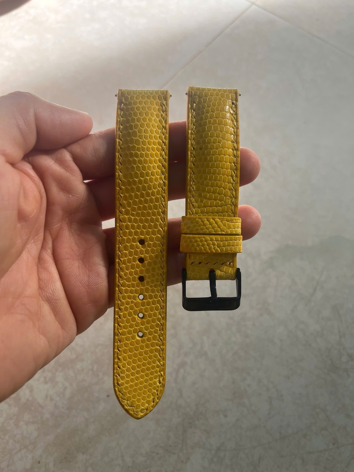 Yellow Lizard Leather Watch Strap Band 12 14 16 18mm 19 20mm 21mm 22mm 24mm 26mm