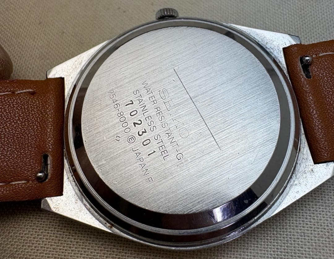 Seiko Type II 7546 8000 Quartz Watch 35mm 1.38in Vintage 1977 Working Japan