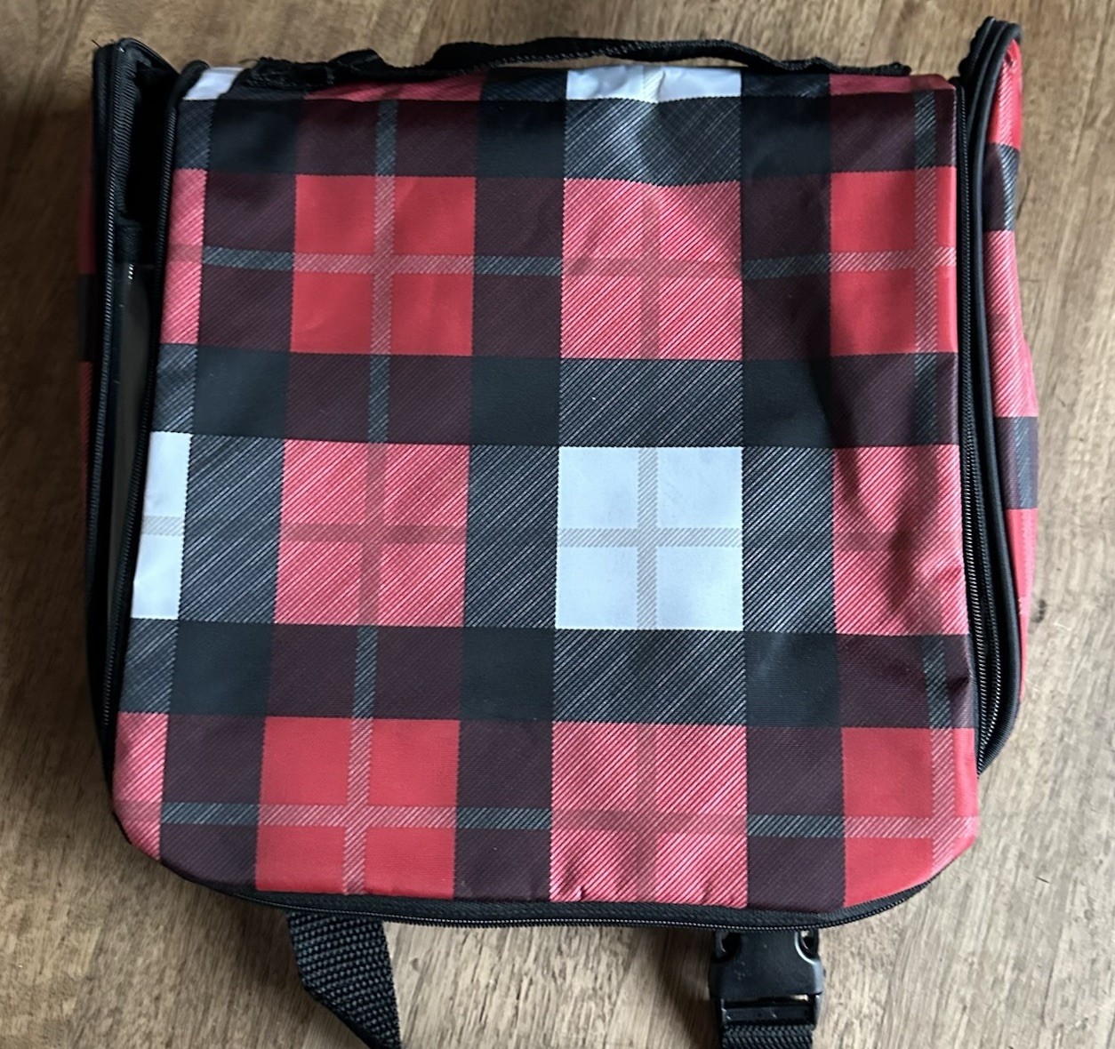 Thirty One Hanging Traveler Jewelry Make Up Case Check Mate Pattern Buffalo