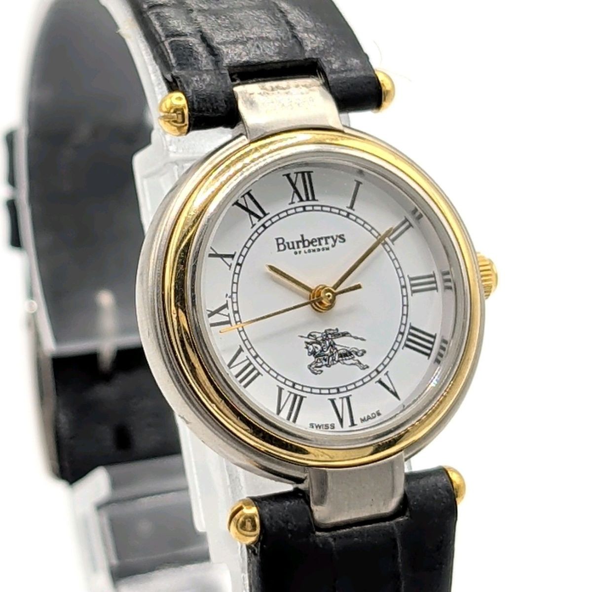Burberry Y2K 00S Burberry Watch Quartz Ladies Round Silver White Dial Vintage Ru