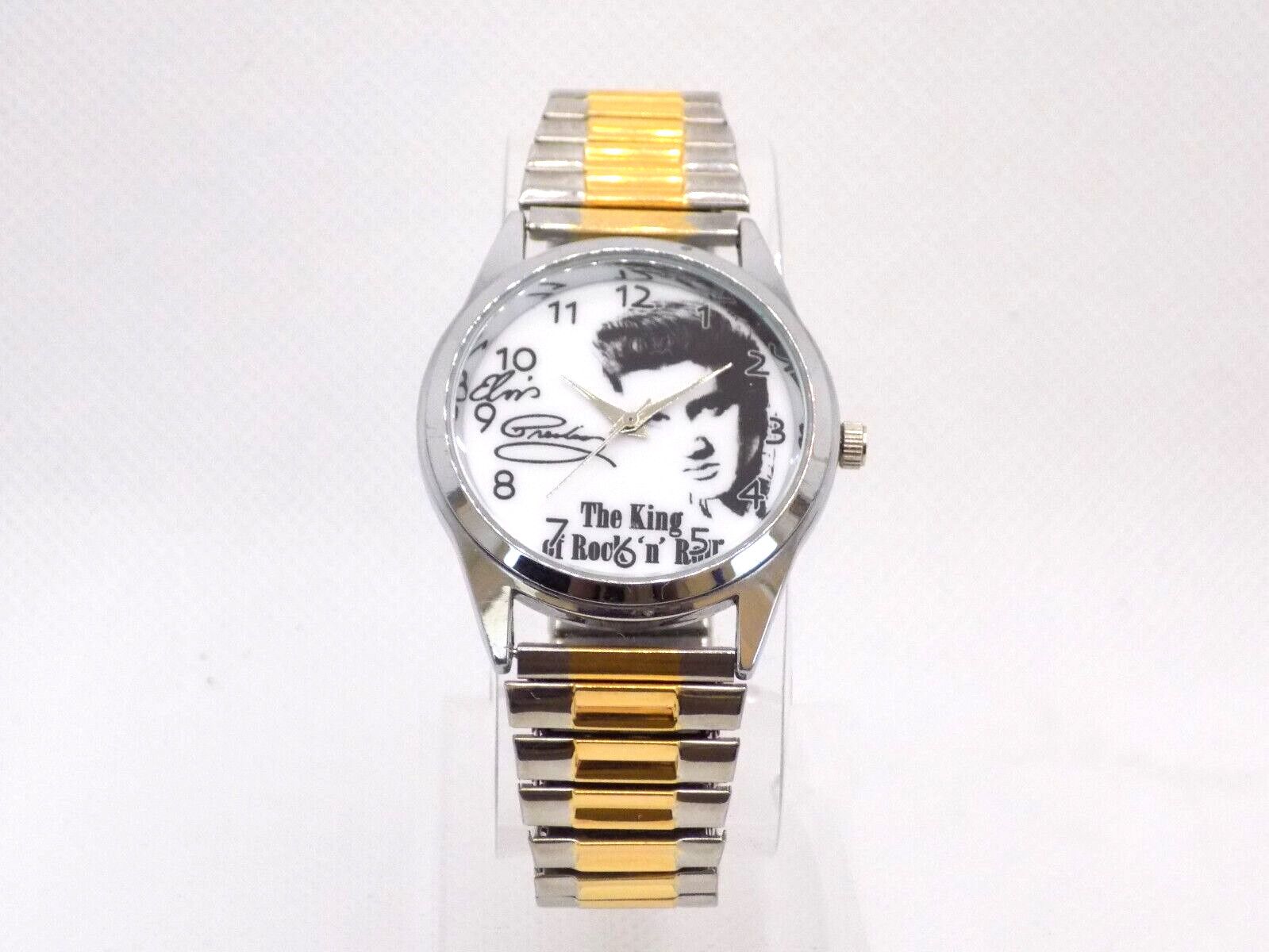 Vintage ELVIS PRASLEY The King of Rock’n Roll Stretch Band Flexible Strap Watch