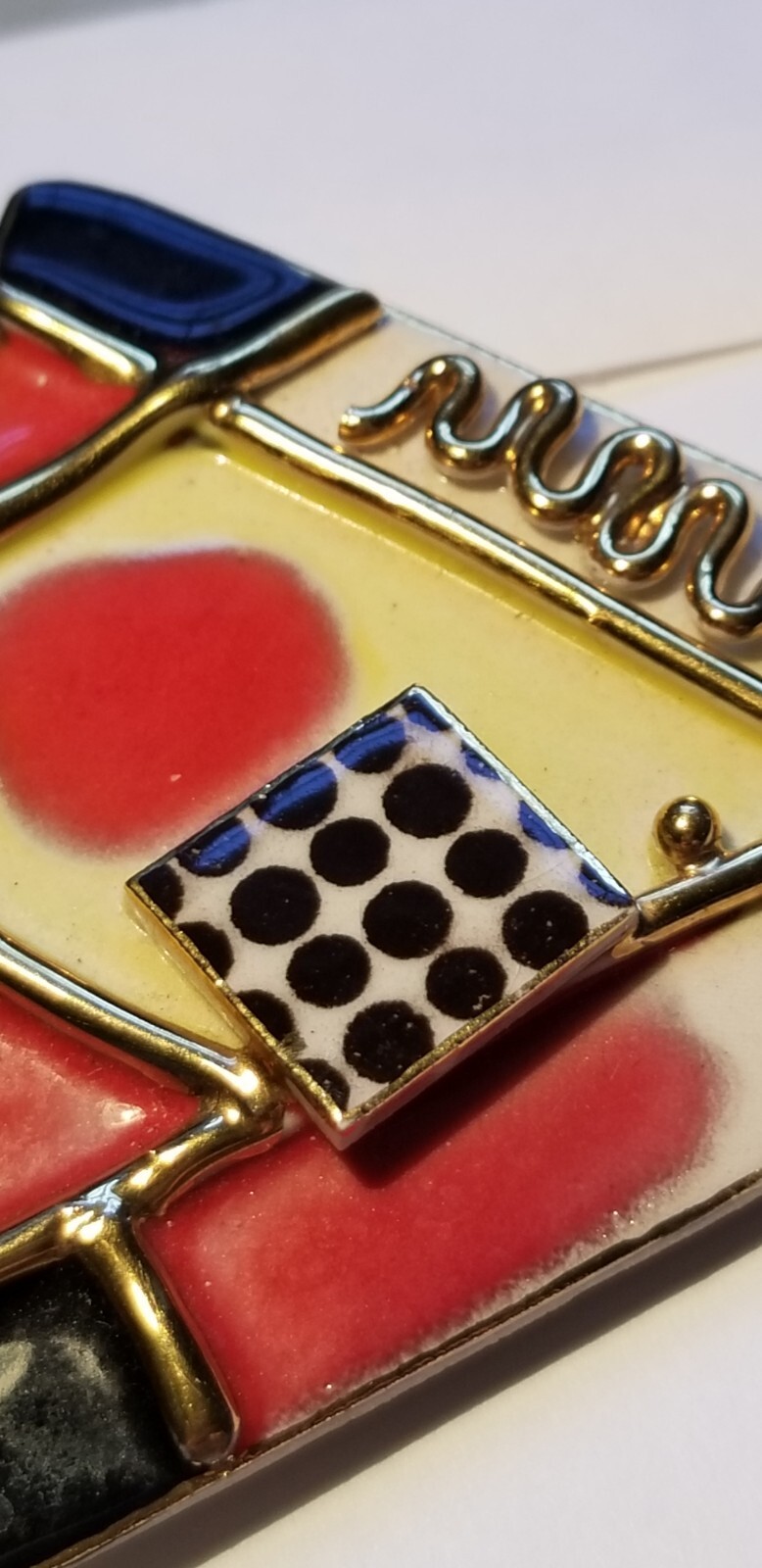 FABULOUS Pop Art Art Deco Ceramic/Enamel Brooch/Pin