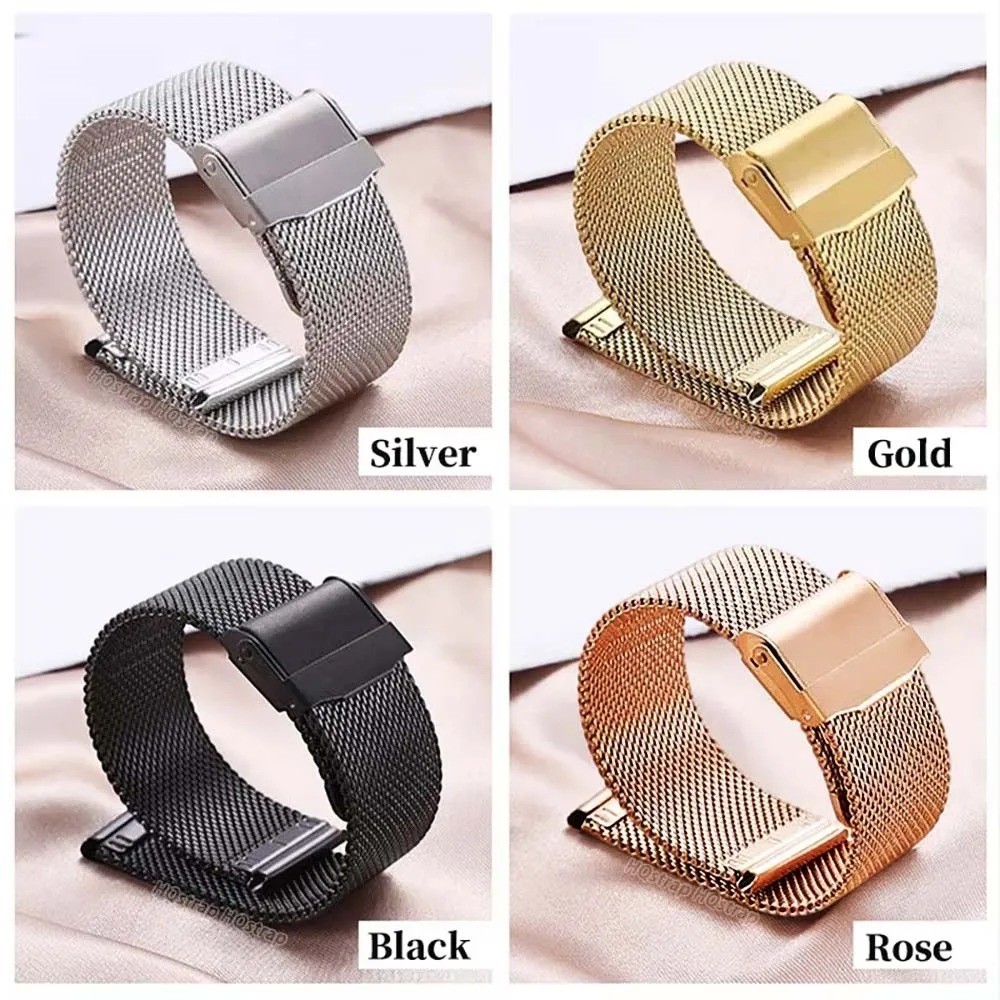 12–24mm Stainless Steel Mesh Metal Watch Strap Band Unisex