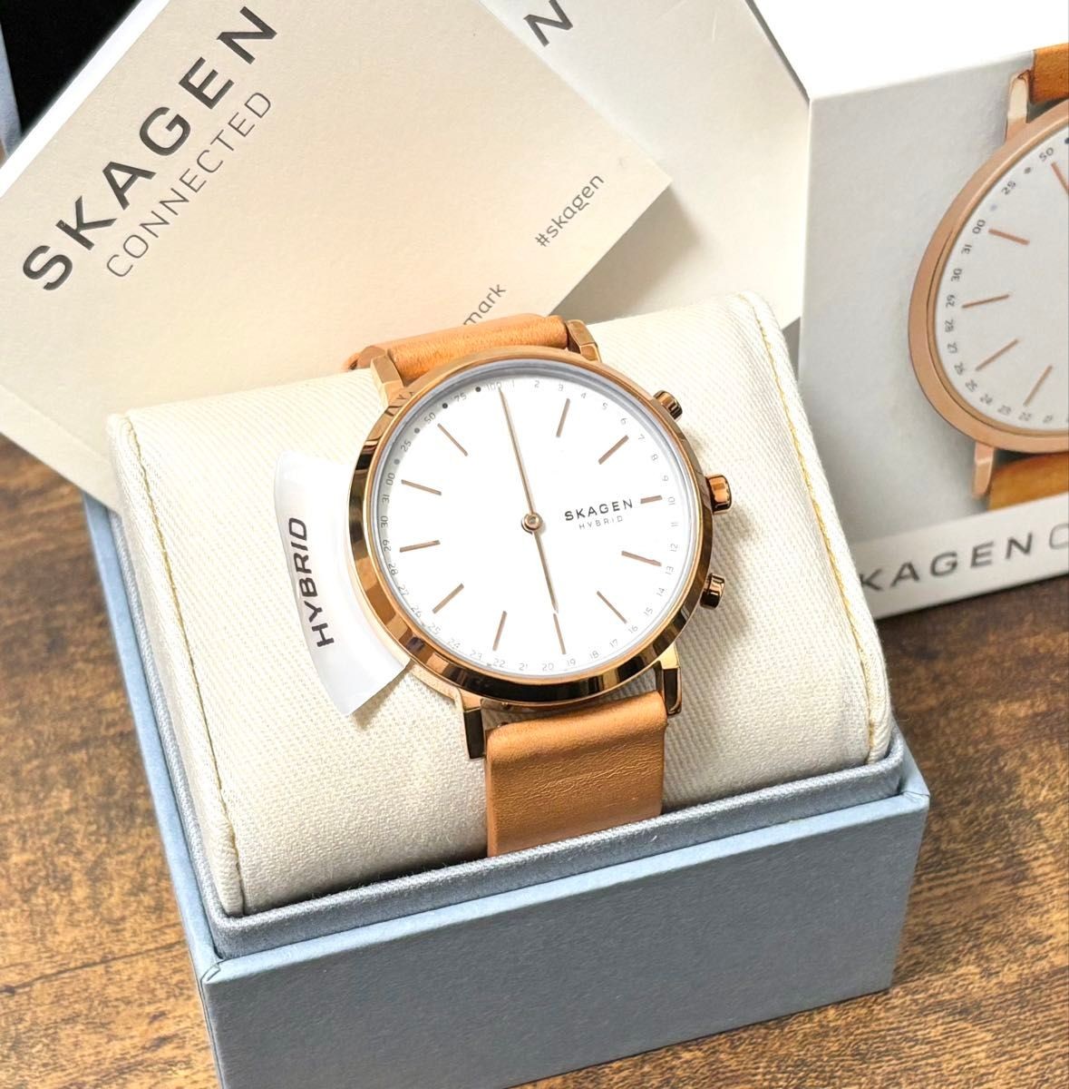 Brand New SKAGEN Hybrid Watch Light Brown x Pink Gold