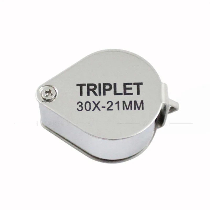 21mm Folding Jewelry Magnifier 10X 20X 30X Metal Pocket Glass Loupe Lens