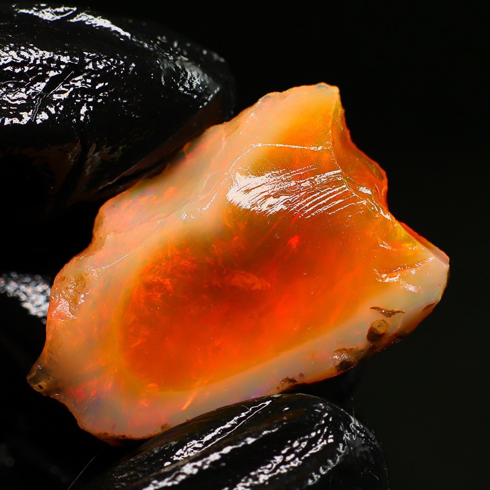 Natural Ethiopian Welo Opal Rough 28.75 Ct Gemstone – Bright Play of Color Fire