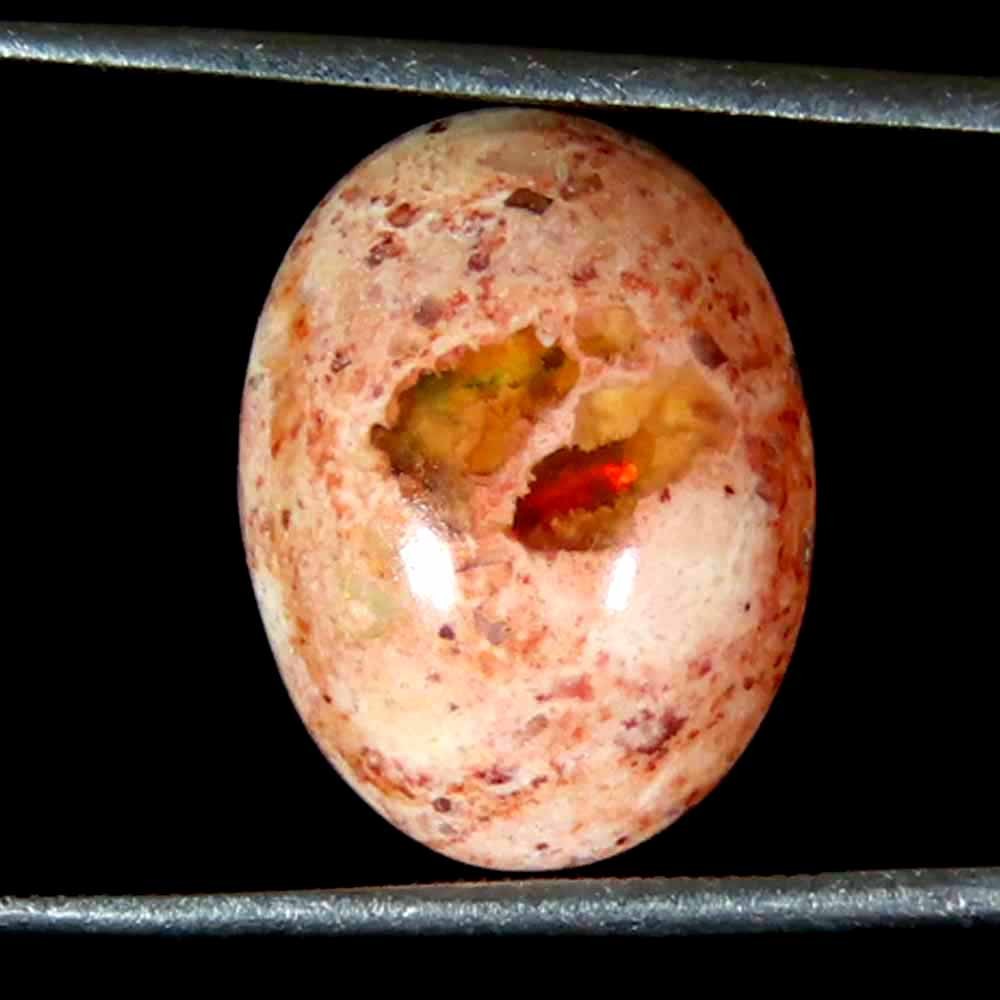 5.05Cts.100%Natural Mexican Fire Opal Oval Cabochon 11x15x5mm Loose Gemstoens