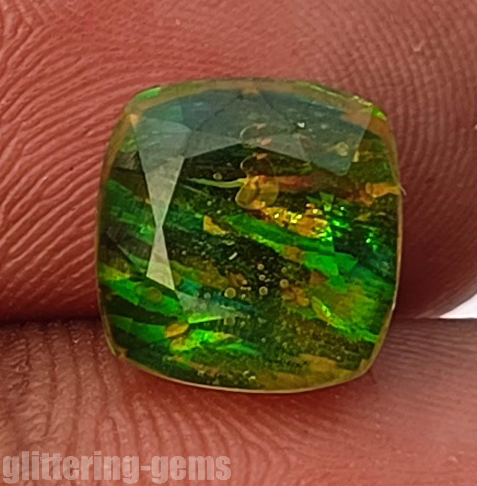 Brilliant 5.35Ct Natural Sphene Titanite Cushion Cut IGL Full Fire Gemstone 5DNC