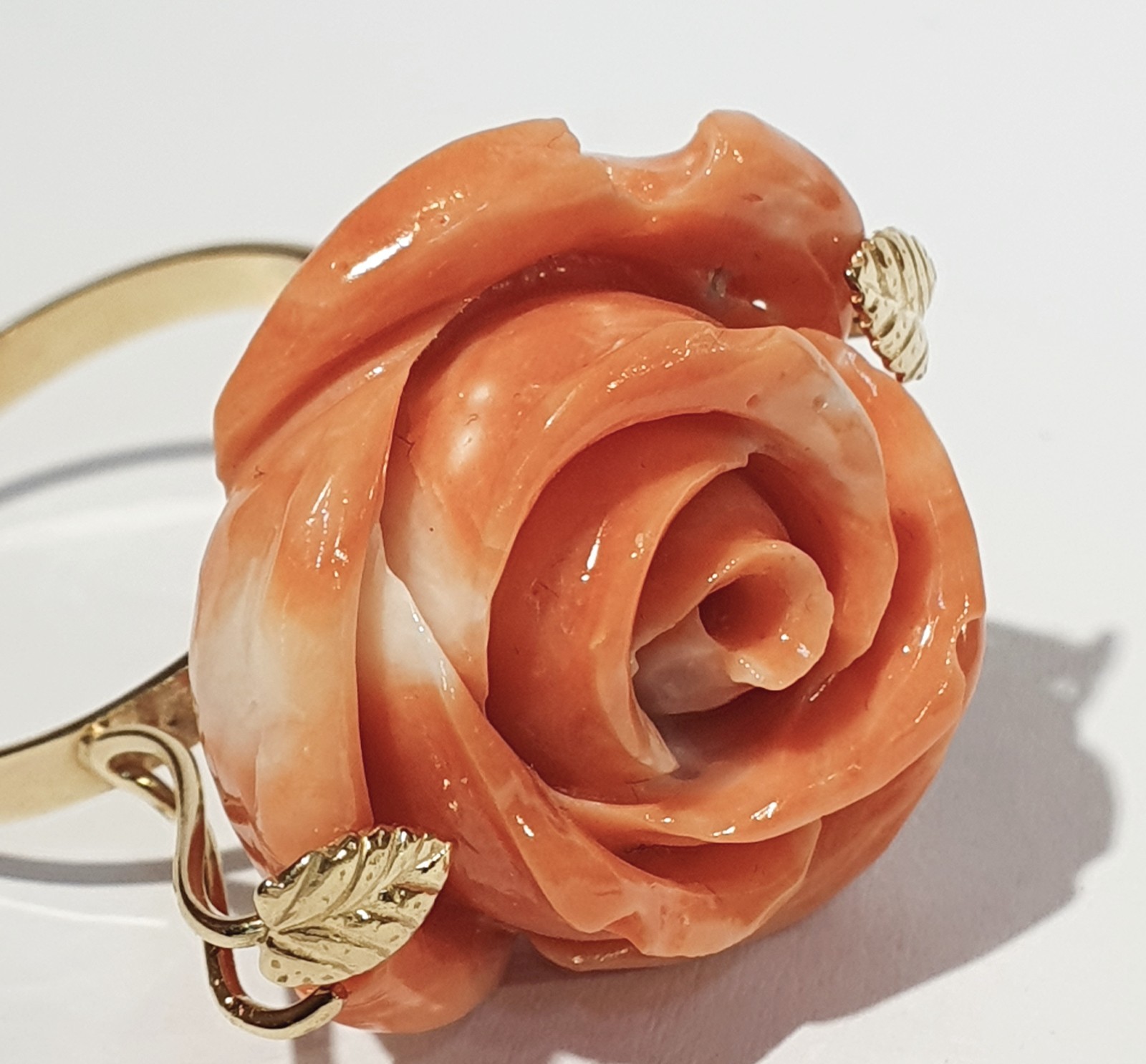 Gold and Coral Ring