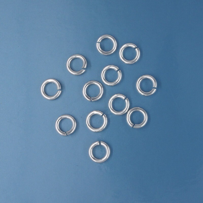 12 Solid Sterling Silver 5mm x 1mm (18 Gauge) Open Jump Ring Connectors #33155