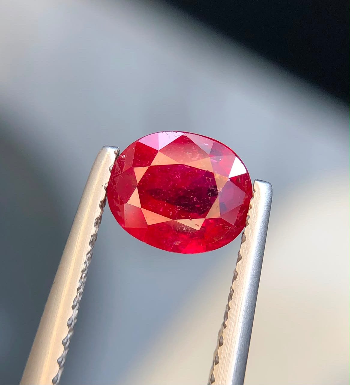 1.11 carat Natural no Heated no Treatment Red Ruby with oval shape from Mozambiq