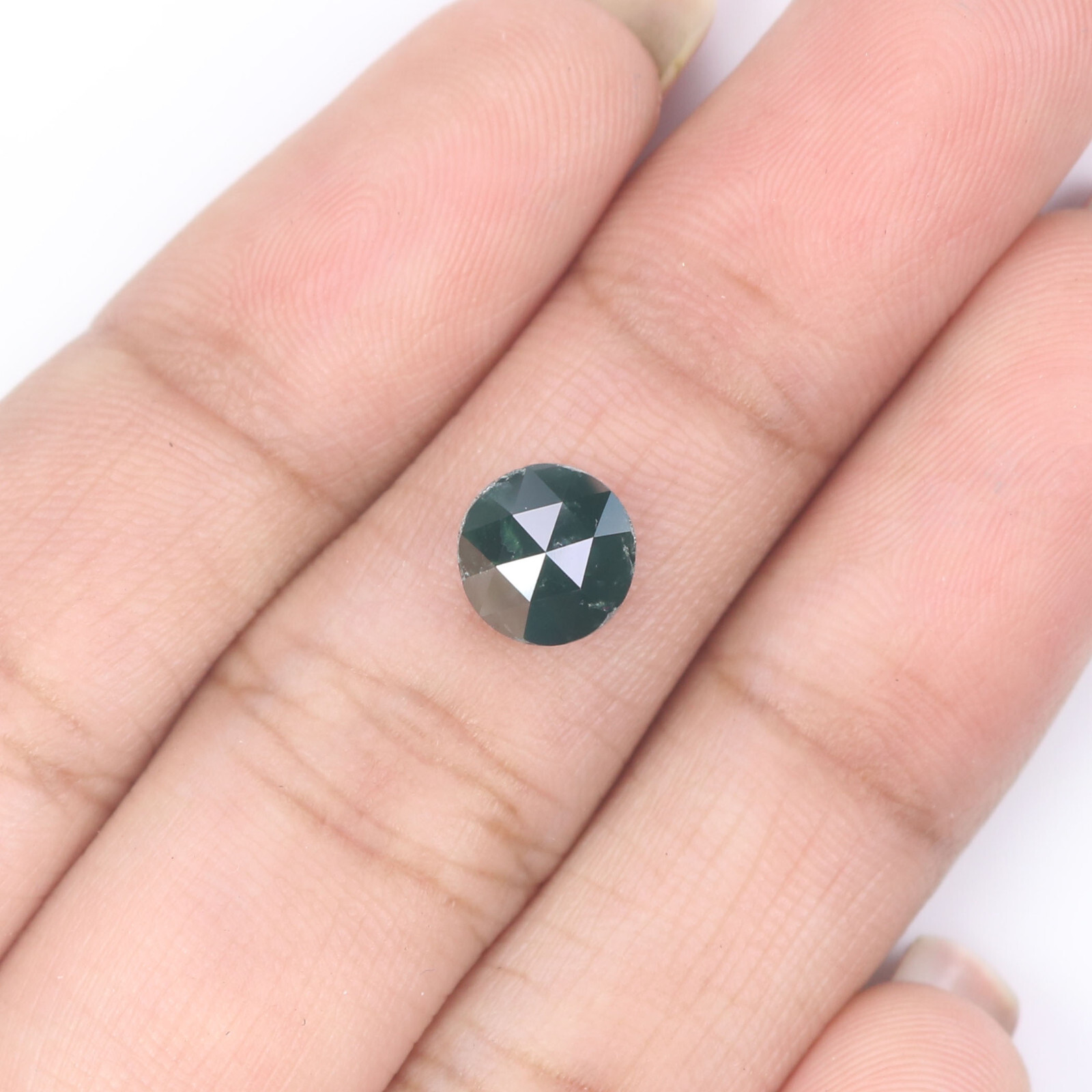 1.41 CT Natural Loose Round Rose Cut Diamond 6.90 MM Green Color Diamond KQ890