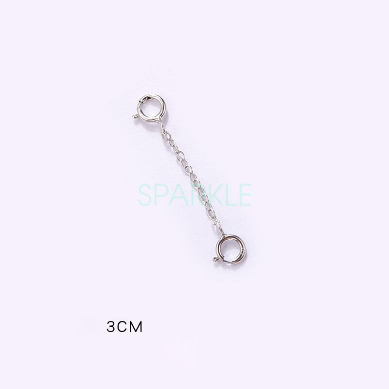 Real 925 Sterling Silver Safety Chains Extender Extension Necklace Spring Ring