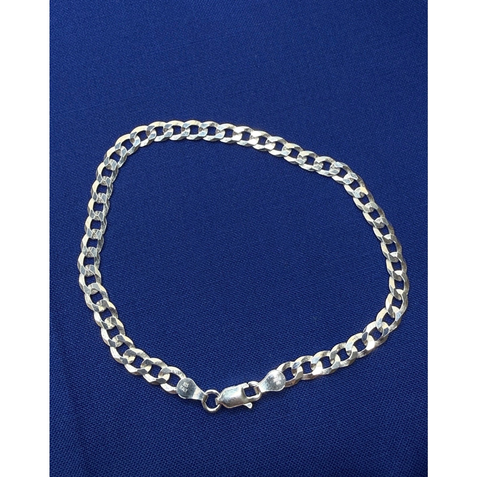 925 Italy Sterling Silver Miami Curb Link Bracelet 4.8mm 8in