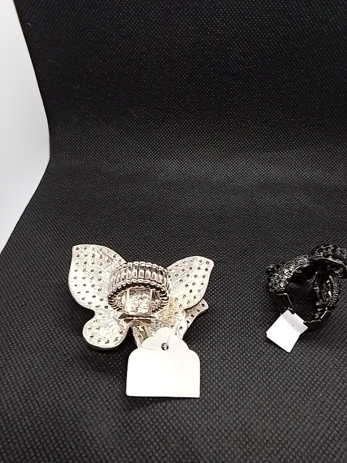 Chunky New Rhinestone Rings Butterfly Yellow White Silvertone Octopus Black Gray