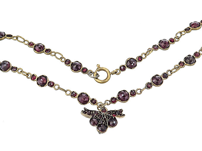 Granat Collier Tombak Antik ca. 1910-20