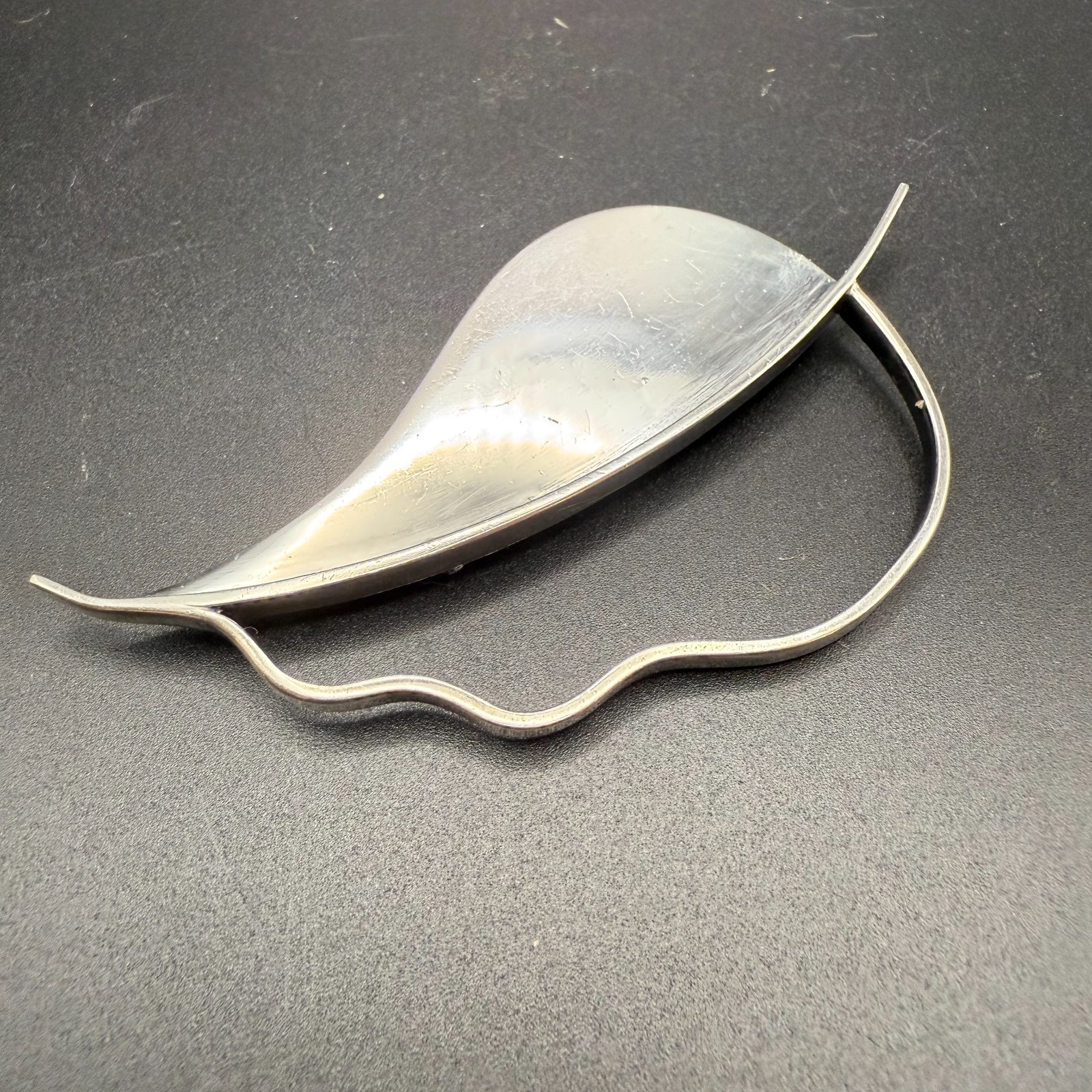925 Sterling Frances Holmes Booth by fhb Brooch Pin Modernist Leaf 22g – RARE