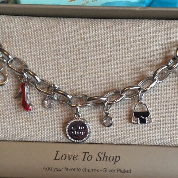 NWT “LOVE TO SHOP” LOVITA CHARM BRACELET IN BOX