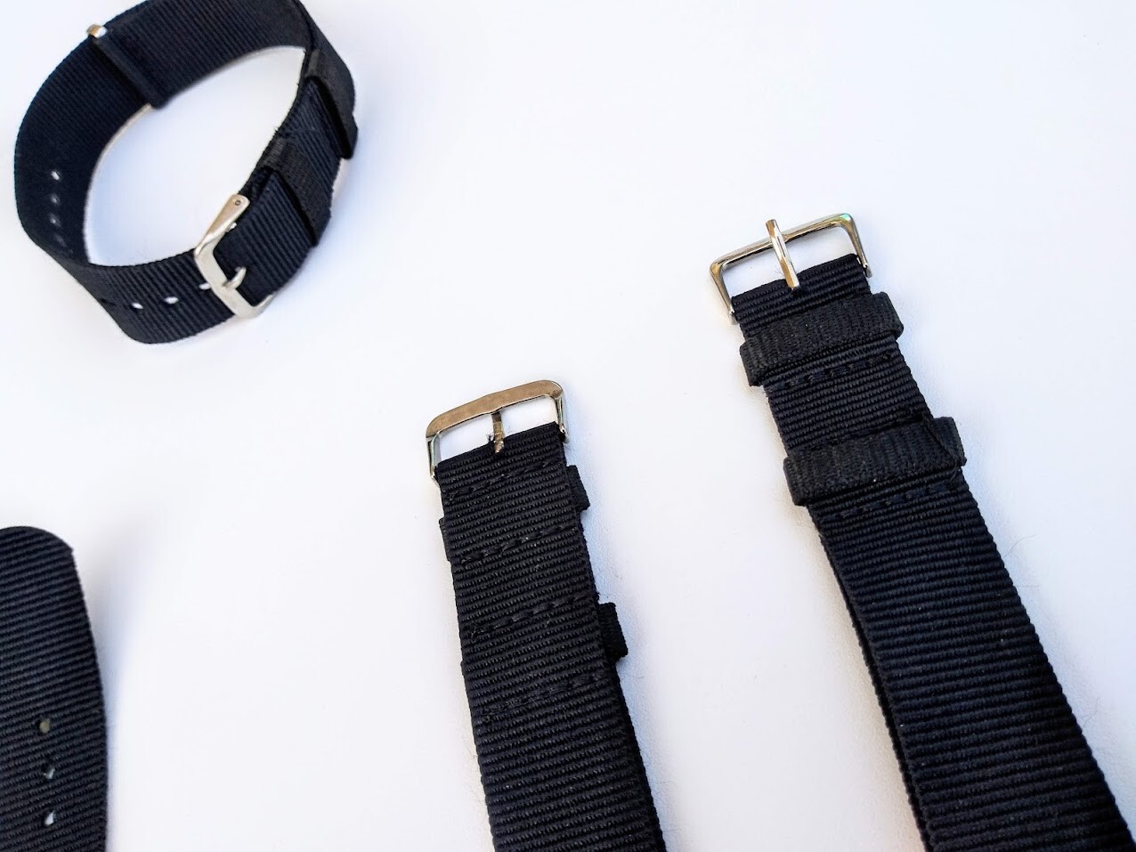 Lot of 275 Black Military Style WRISTWATCH BANDS 20mm-25.5cm New old/stock Bulk