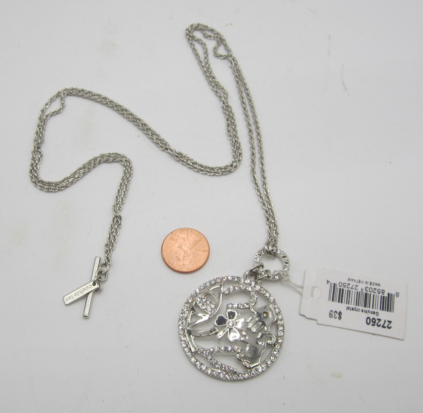Cookie Lee Pendant Necklace with Elephant, Evil Eye, Horse Shoe, etc.
