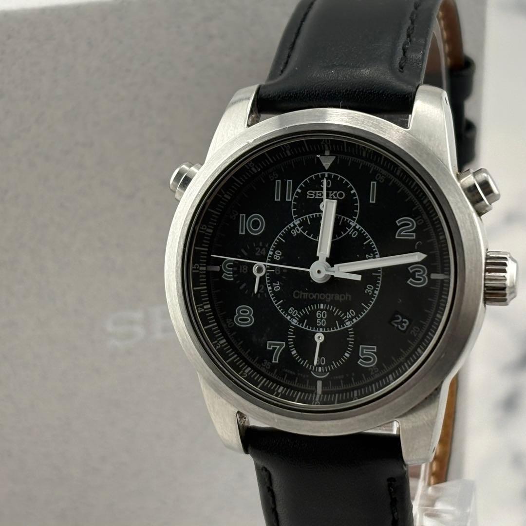 Seiko SUS Chronograph 7T27-7A40 Quartz Watch Glass Faulty Box Included