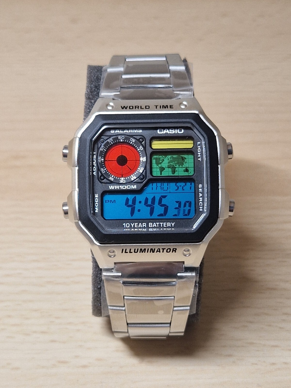 Multi Coloured Casio World Time Illuminator Royale AE-1200WHD Digital Watch Mod