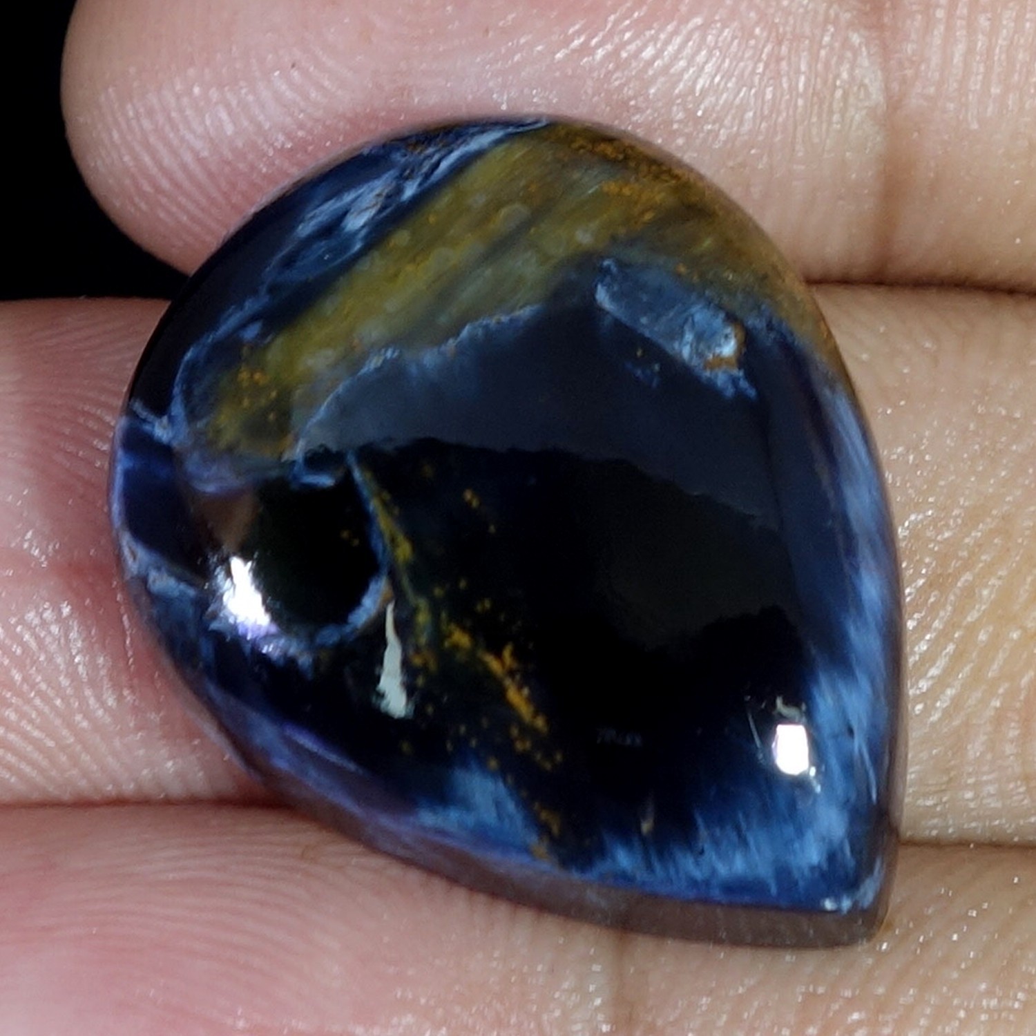 38.10 Cts Natural Pietersite Meditation Pear Cabochon Pendant Supply 21X27MM