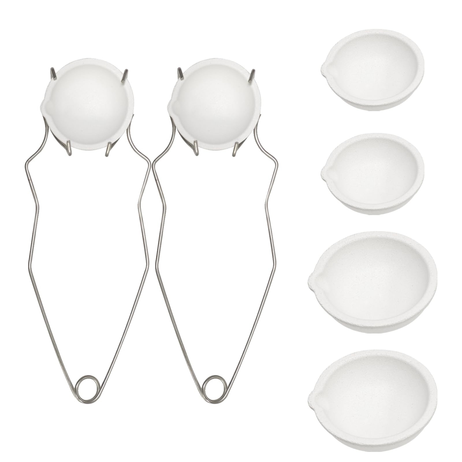 Melting Metal Crucible Kit 8-Piece with 2 Tongs,4x2oz & 2x5oz Refractory Bowl…