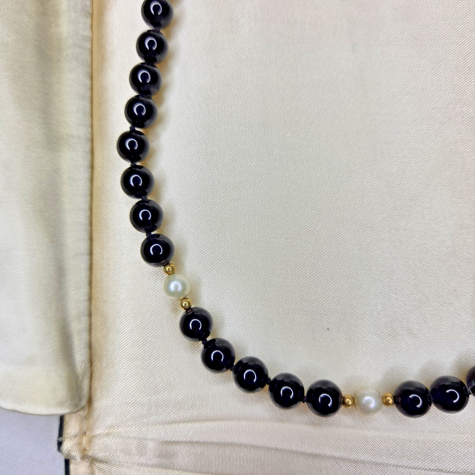 RARE McDonald’s Service Award Necklace Jostens Sterling Black Onyx & Pearl