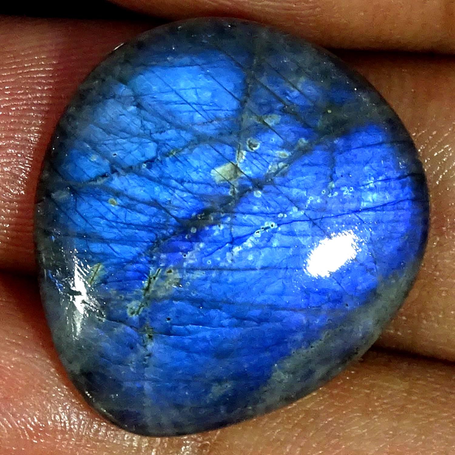 20.50Cts 100% Natural Blue Labradorite Pear Cabochon Gemstone 23X25X4MM